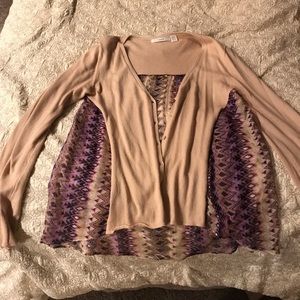 Subtle Luxury Beige Cardigan w/ sheer back